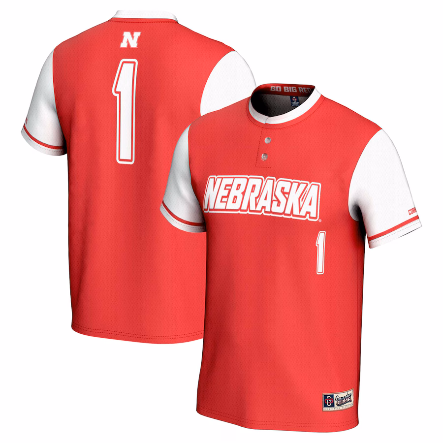 Unisex GameDay Greats #1 Scarlet Nebraska Huskers Lightweight Softball Jersey