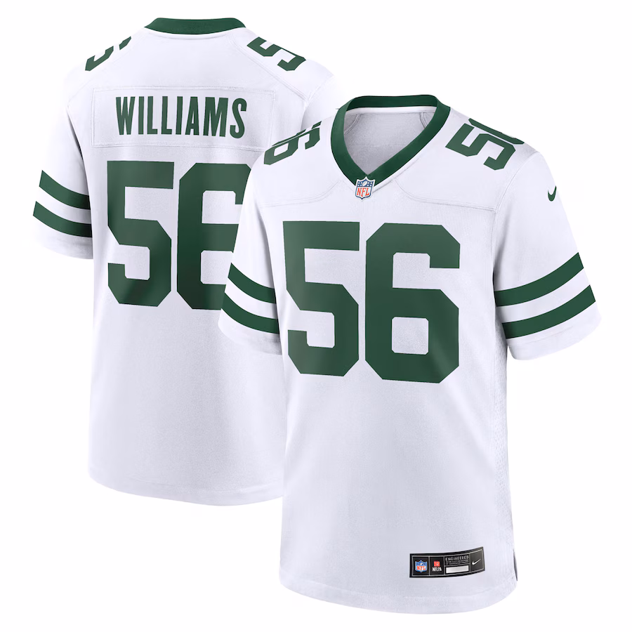 Men's New York Jets Quincy Williams Nike Legacy White Game Jersey