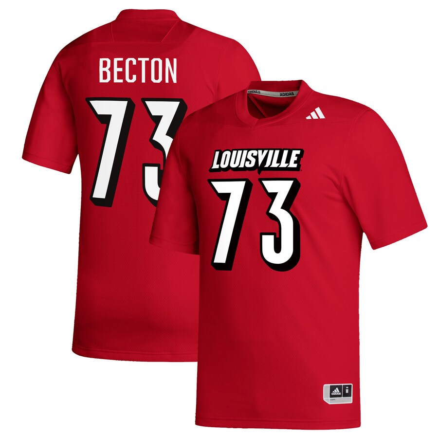 Men's adidas Mekhi Becton Red Louisville Cardinals Replica Football Alumni Jersey