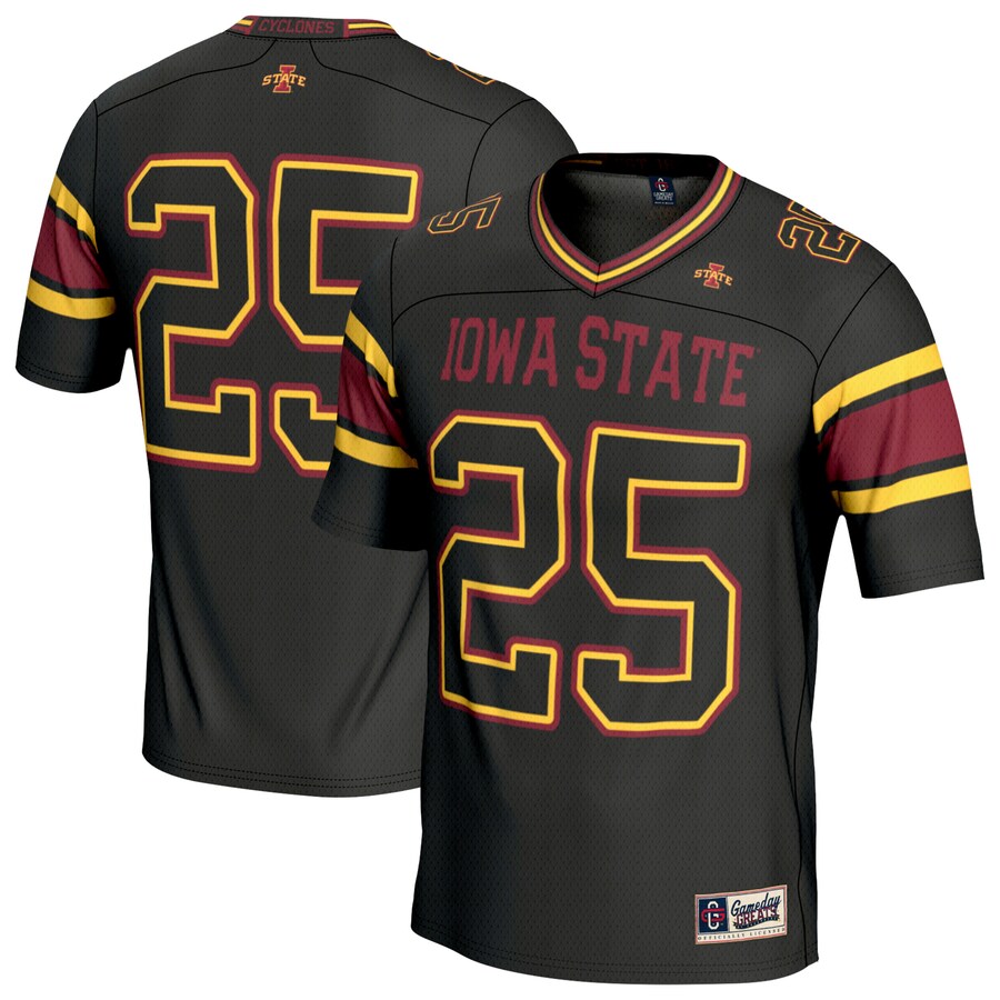 Youth GameDay Greats Black Iowa State Cyclones Lightweight Collegiate Football Fashion Jersey