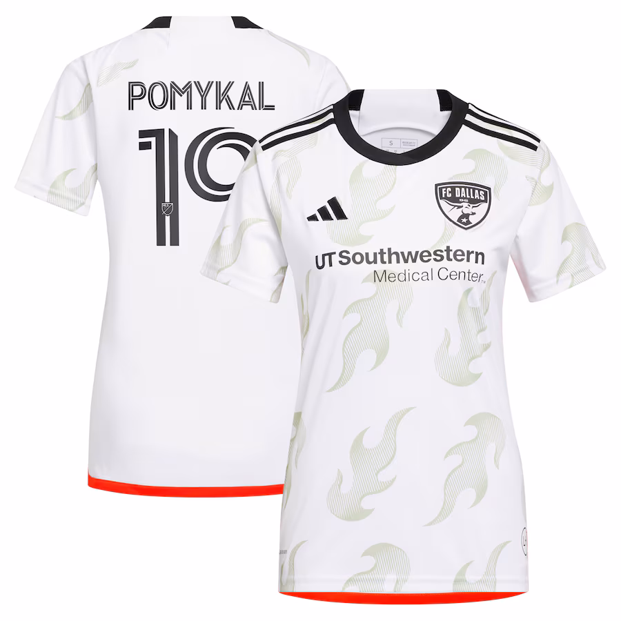Women's FC Dallas Paxton Pomykal adidas White 2023 Burn Baby Burn Replica Player Jersey