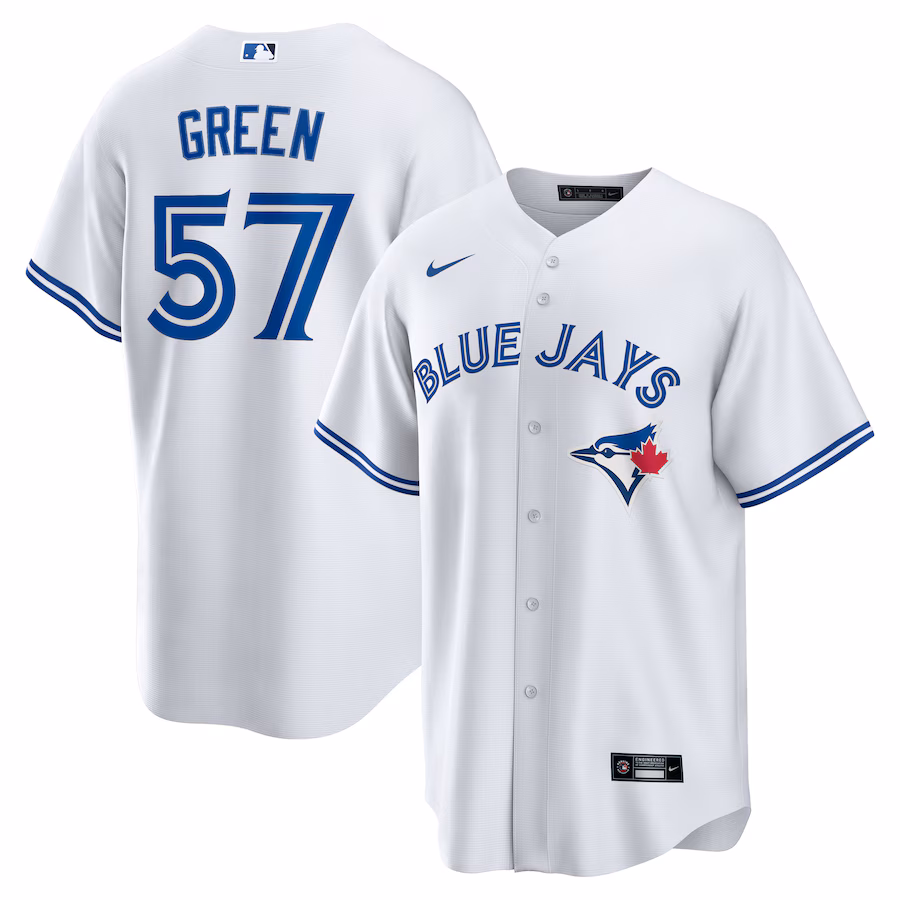 Men's Toronto Blue Jays Chad Green Nike White Home Replica Jersey