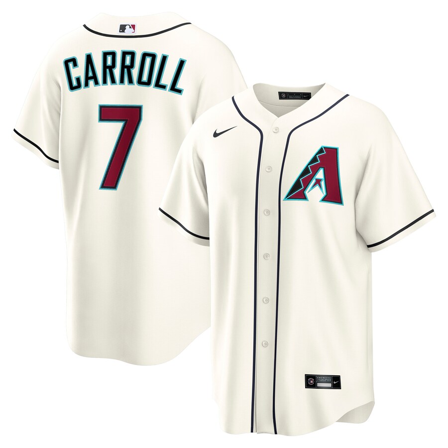 Men's Arizona Diamondbacks Corbin Carroll Nike Cream Home Replica Jersey