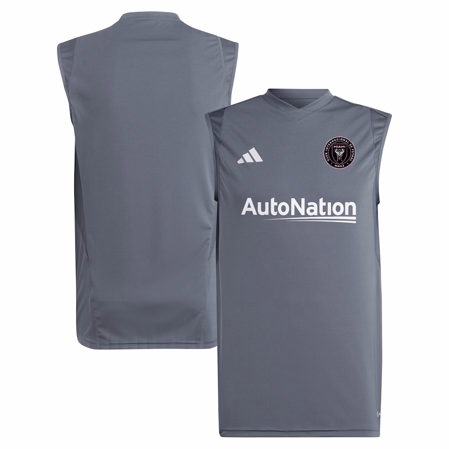 Men's Inter Miami CF adidas Gray 2024 Sleeveless Training Jersey