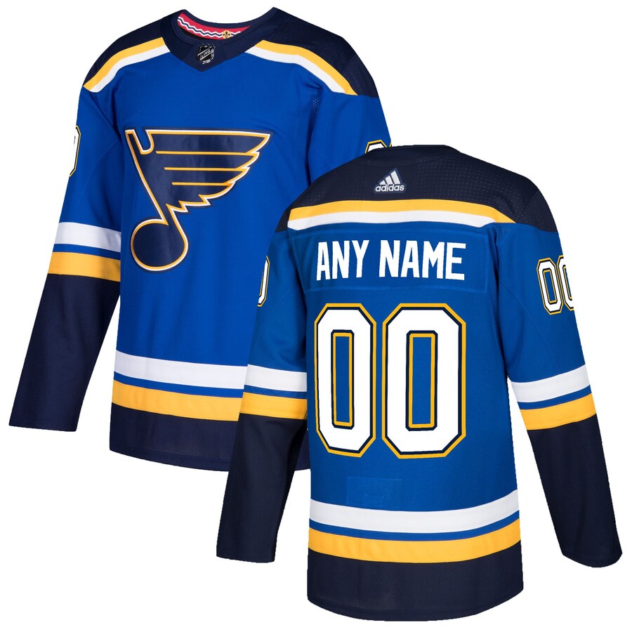 Men's St. Louis Blues adidas Blue Authentic Custom Jersey
