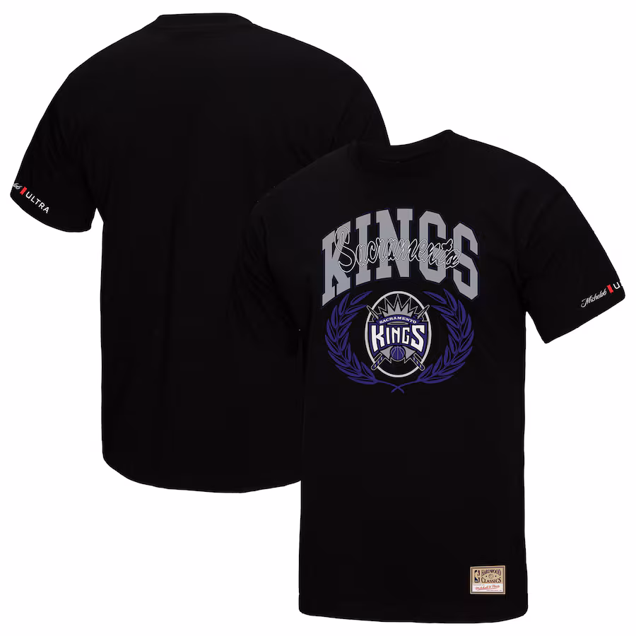 Men's Sacramento Kings Mitchell & Ness Black NBA x Michelob Ultra Rewind II T-Shirt