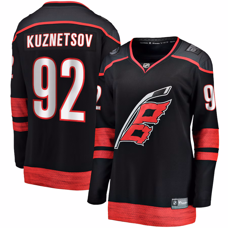 Women's Carolina Hurricanes Evgeny Kuznetsov Fanatics Black Home Breakaway Jersey
