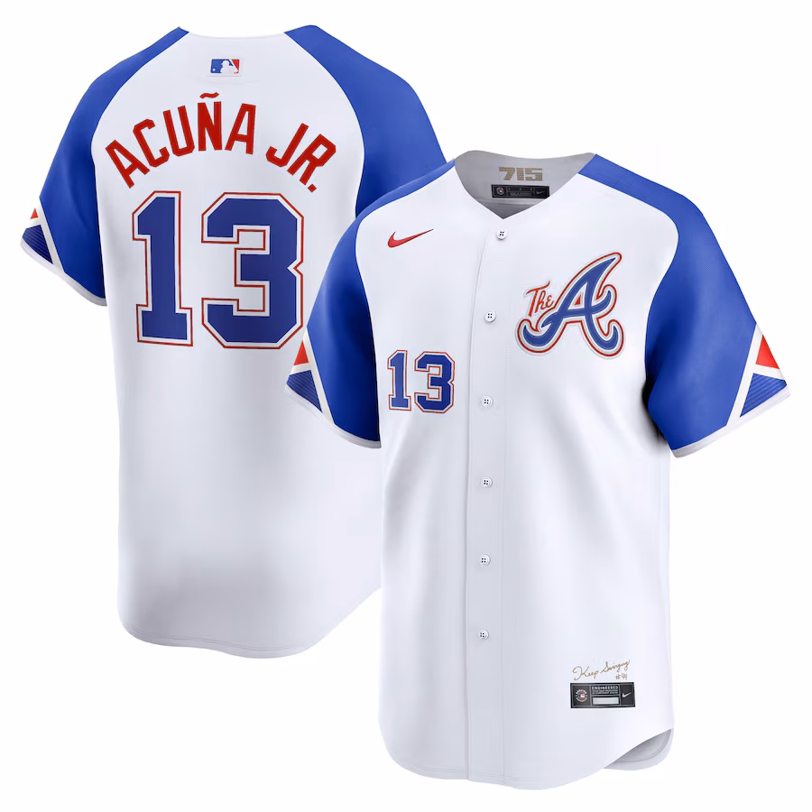 Men's Atlanta Braves Ronald Acuna Jr. Nike White City Connect Limited Player Jersey