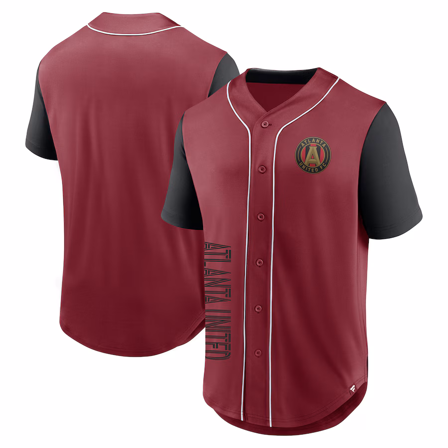 Men's Atlanta United FC Fanatics Red Balance Fashion Baseball Jersey