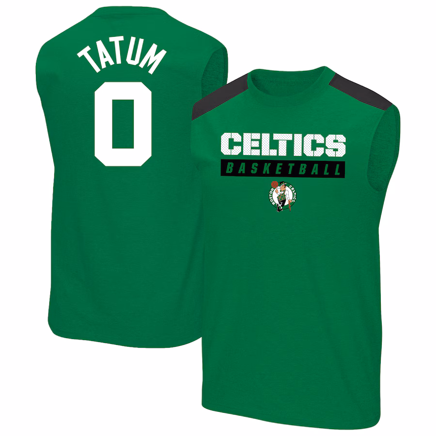 Men's Boston Celtics Jayson Tatum Profile Kelly Green Big & Tall Player Muscle Tank