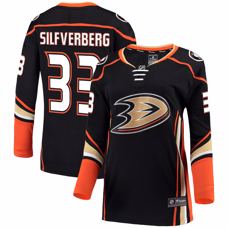 Women's Anaheim Ducks Jakob Silfverberg Fanatics Black Breakaway Jersey