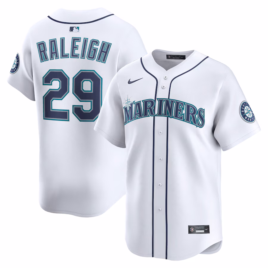 Men's Seattle Mariners Cal Raleigh Nike White Alternate Limited Player Jersey