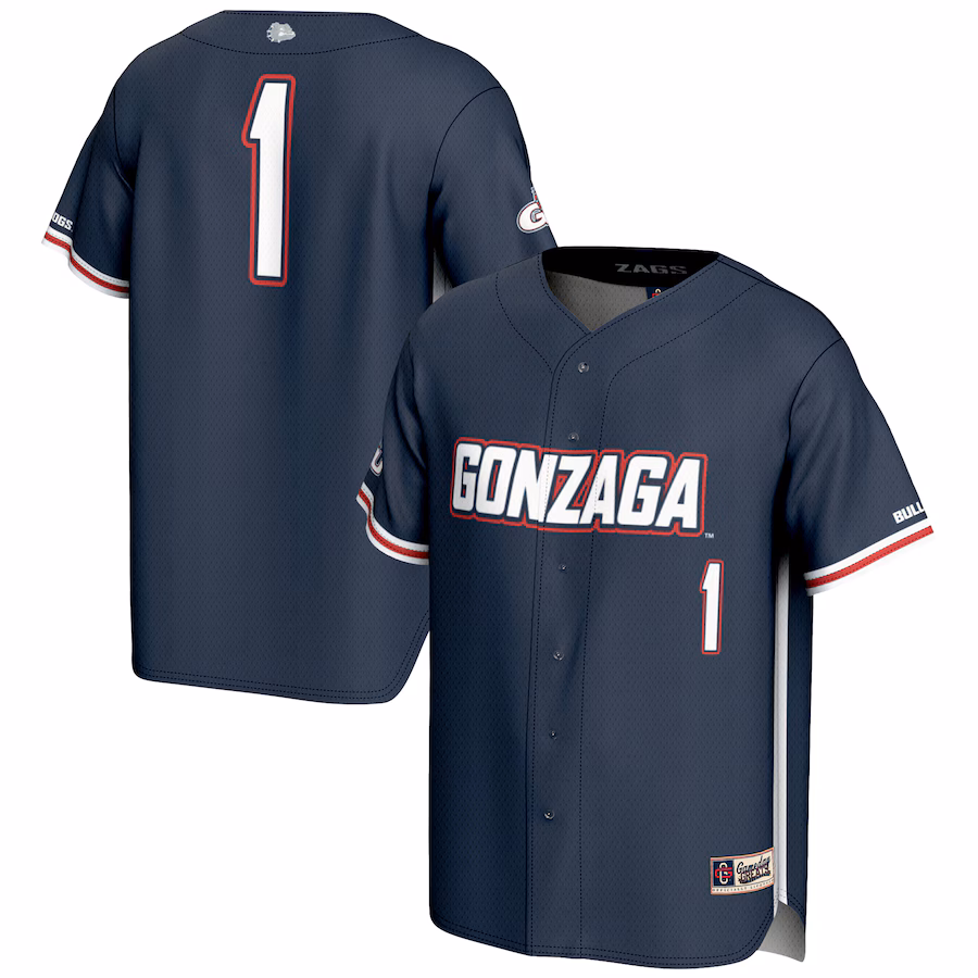 Youth GameDay Greats #1 Navy Gonzaga Bulldogs Lightweight Baseball Jersey