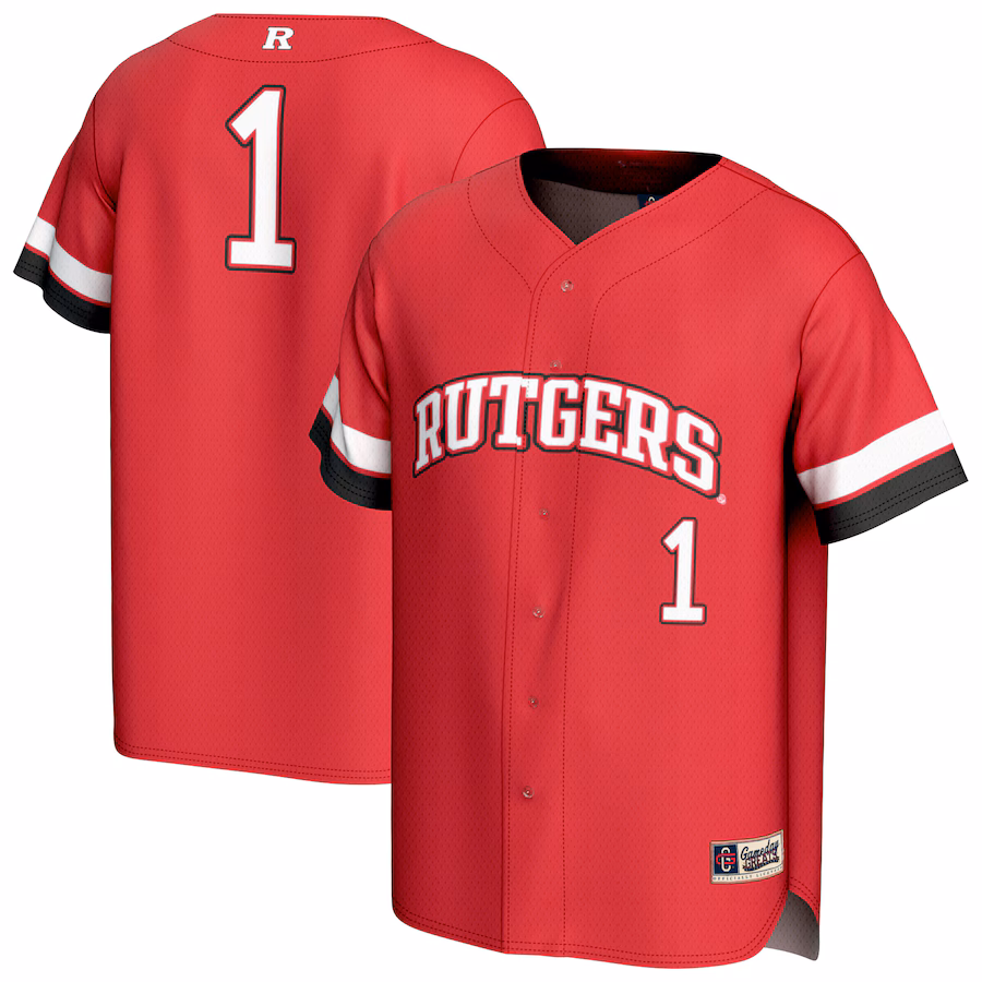 Youth GameDay Greats #1 Scarlet Rutgers Scarlet Knights Lightweight Collegiate Baseball Fashion Jersey