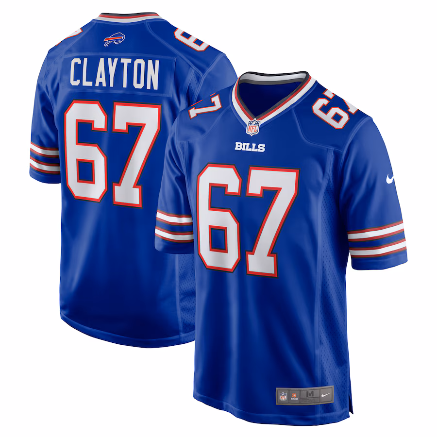 Men's Buffalo Bills Travis Clayton Nike  Royal Game Jersey