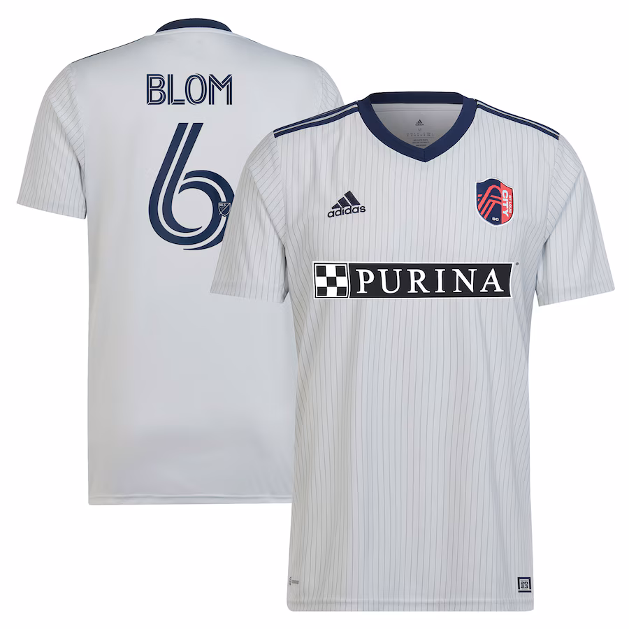 Men's St. Louis City SC Njabulo Blom adidas Gray 2023 The Spirit Kit Replica Jersey