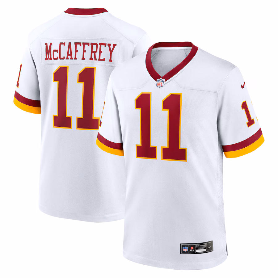 Men's Washington Commanders Luke McCaffrey Nike White Game Super Bowl Era Jersey