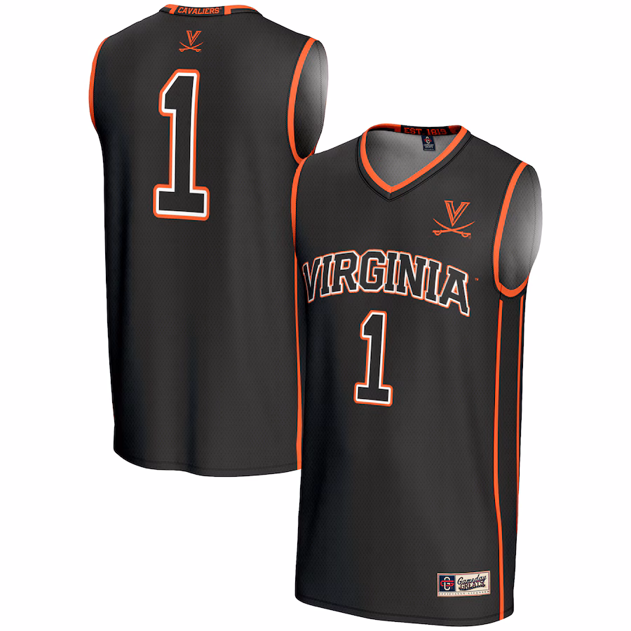 Male GameDay Greats #1  Black Virginia Cavaliers  Lightweight Basketball Jersey
