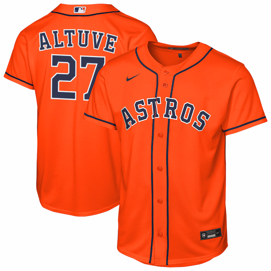 Youth Houston Astros Jose Altuve Nike Orange Alternate Replica Jersey