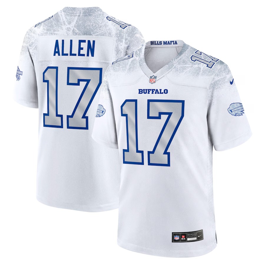 Men's Buffalo Bills Josh Allen Nike White 2025 Rivalries Collection Game Jersey