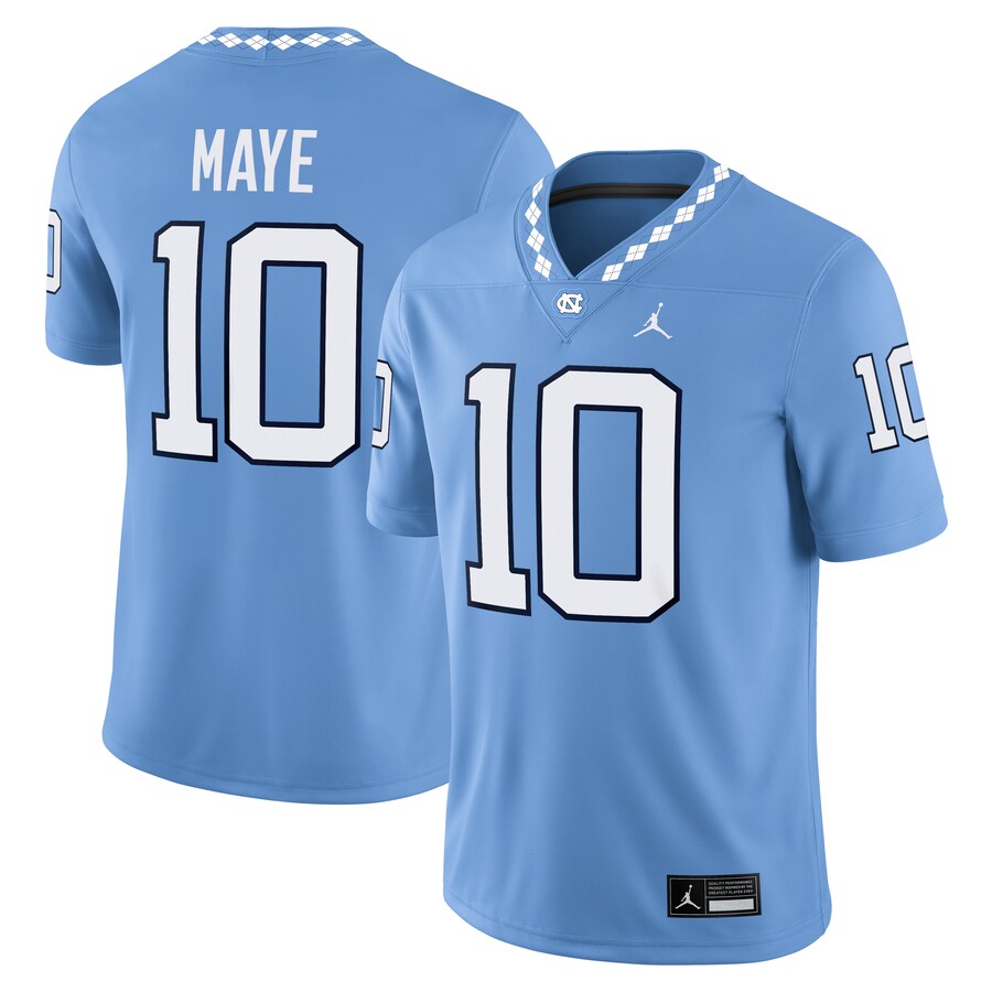 Men's Jordan Brand Drake Maye Carolina Blue North Carolina Tar Heels Alumni Home Game Jersey