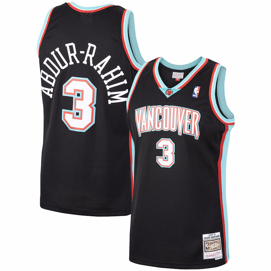 Men's Vancouver Grizzlies Shareef Abdur-Rahim Mitchell & Ness Black 2000/01 Hardwood Classics Swingman Jersey