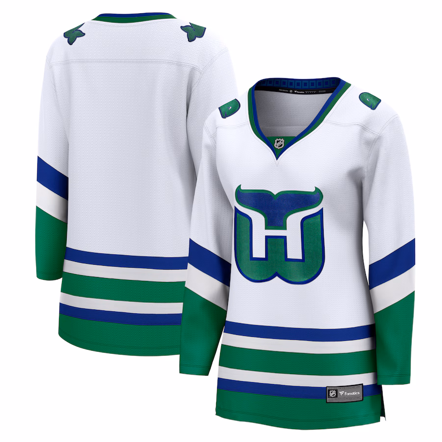 Women's Carolina Hurricanes Fanatics White Whalers Premier Breakaway Jersey