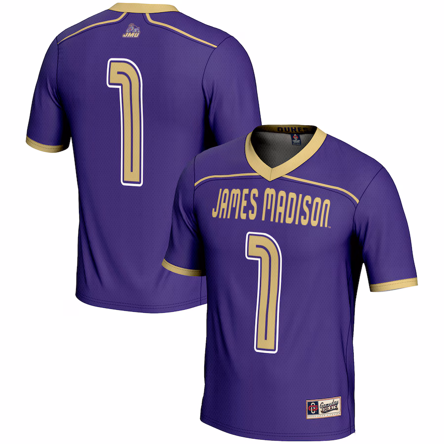 Youth GameDay Greats  Purple James Madison Dukes #1 Lightweight Lacrosse Jersey