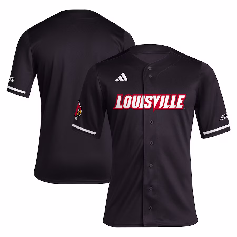 Louisville Cardinals adidas Replica Baseball Jersey - Black