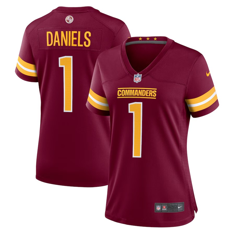 Women's Washington Commanders Jayden Daniels Nike Burgundy 2024 NFL Draft First Round Pick Player Game Jersey