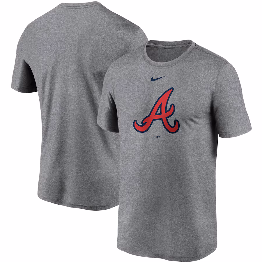 Men's Atlanta Braves Nike Gray Large Logo Legend Performance T-Shirt