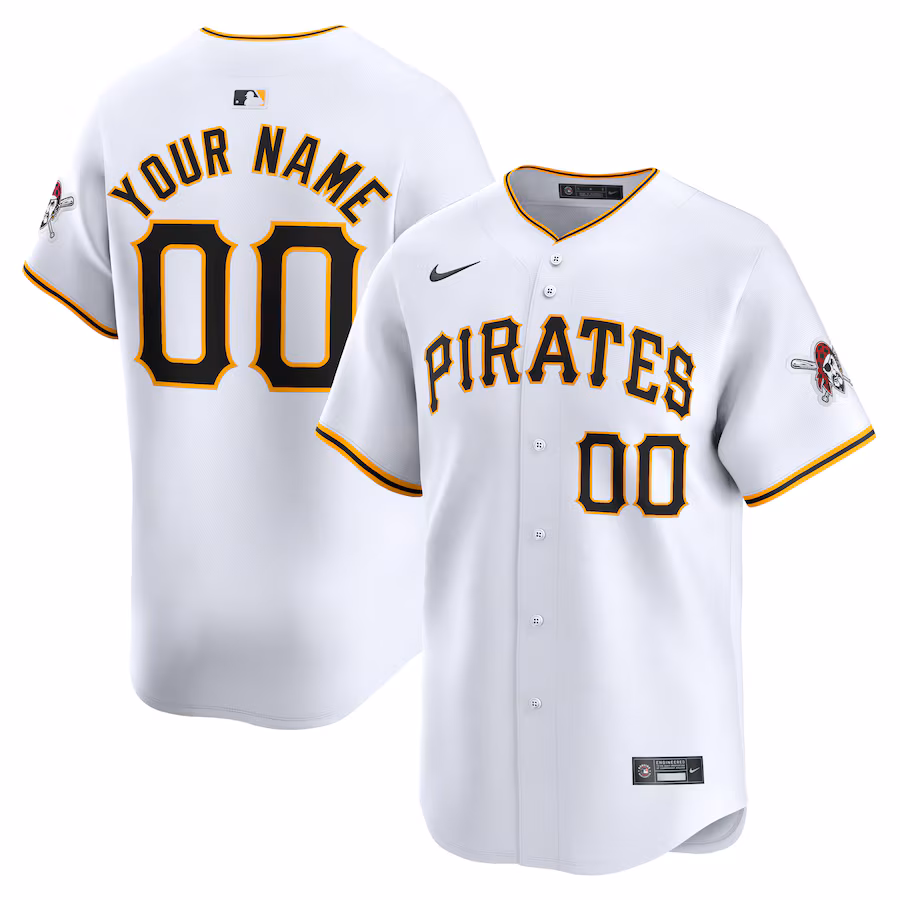 Youth Pittsburgh Pirates Nike White Home Limited Custom Jersey