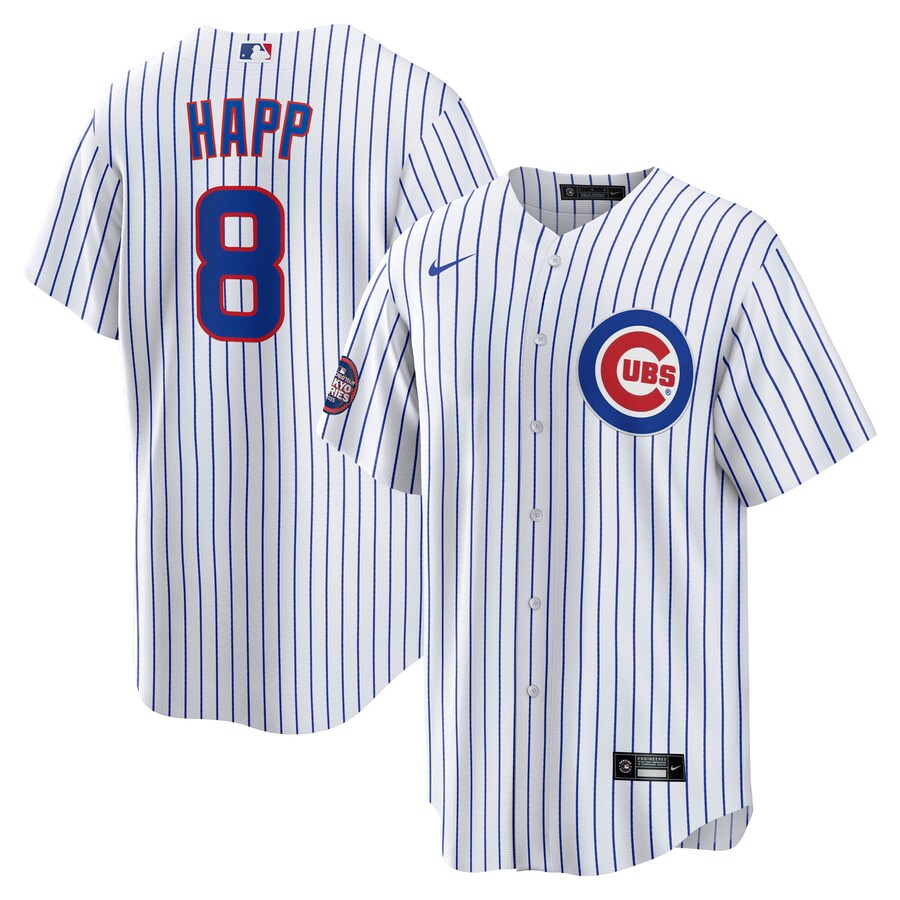 Men's Chicago Cubs Ian Happ Nike White 2025 MLB World Tour: Tokyo Series Home Replica Player Jersey