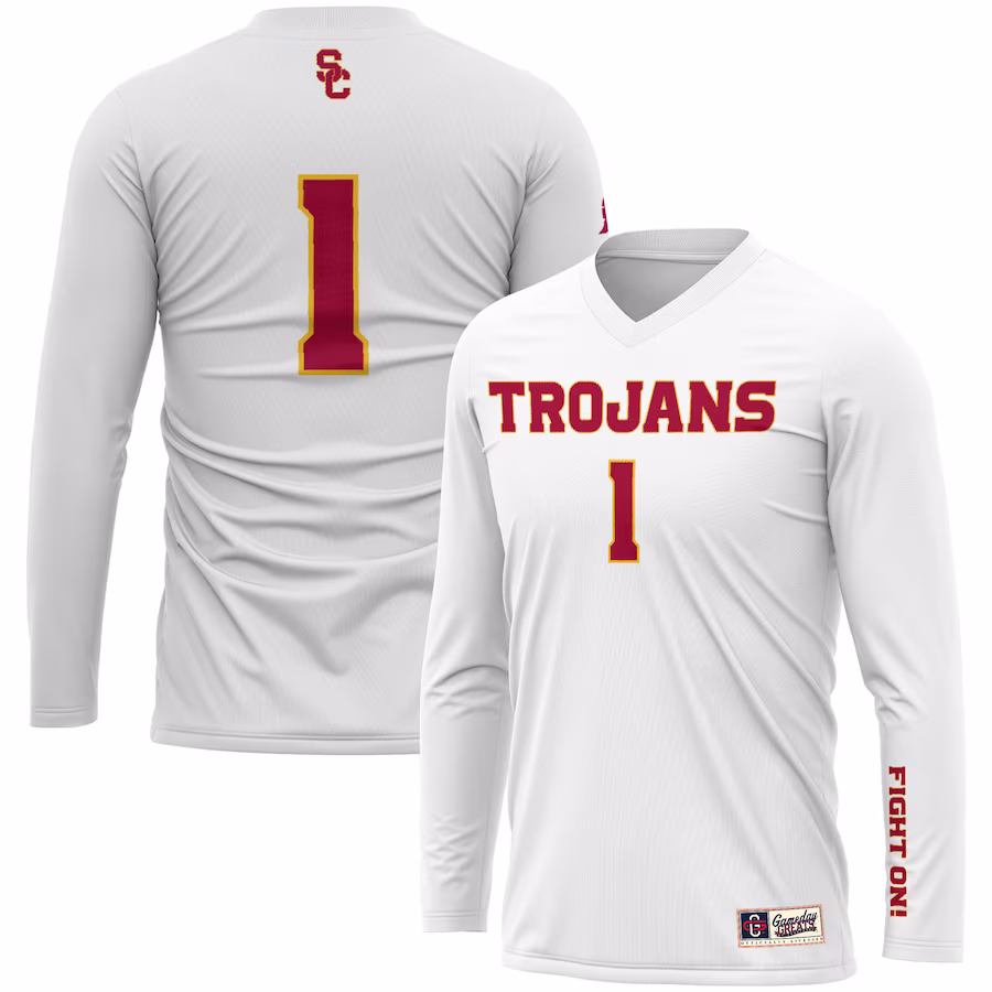 #1 USC Trojans GameDay Greats Unisex  Lightweight Volleyball Jersey - White
