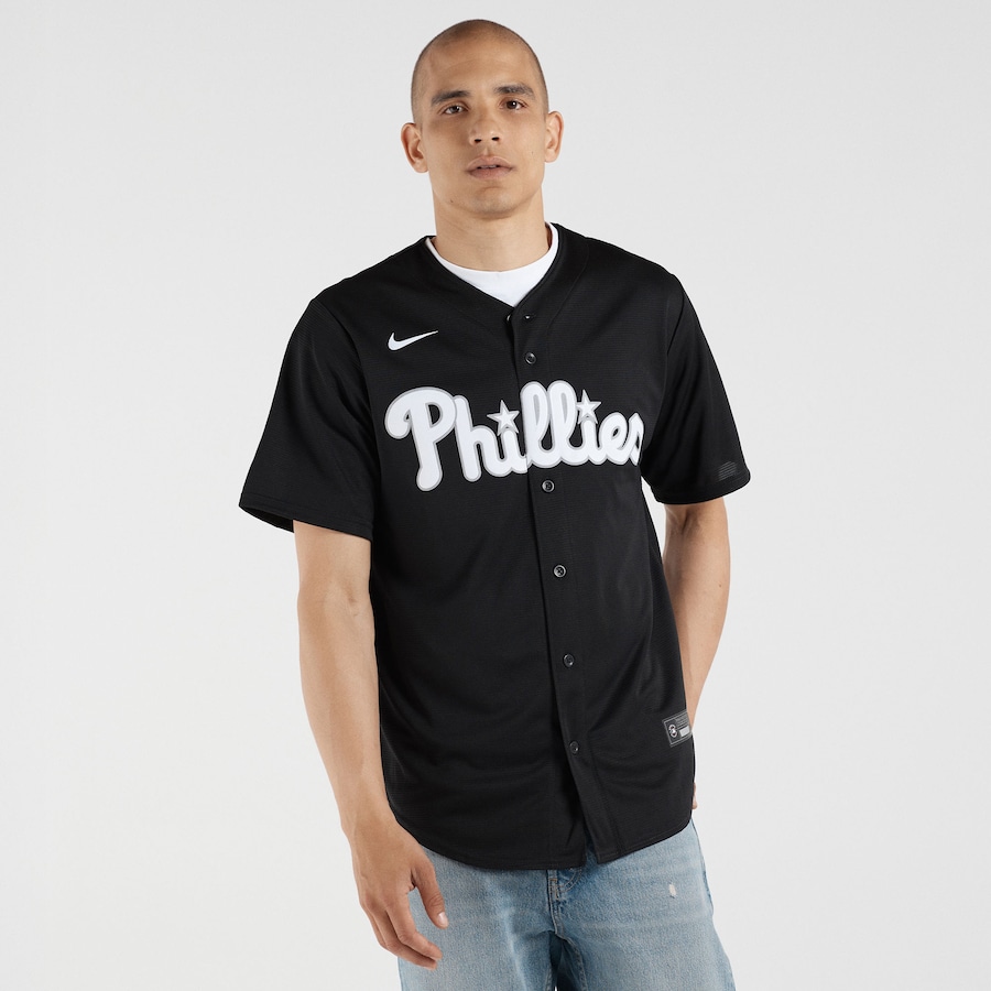 Men's Philadelphia Phillies Bryce Harper Nike Black Lights Out Replica Player Jersey