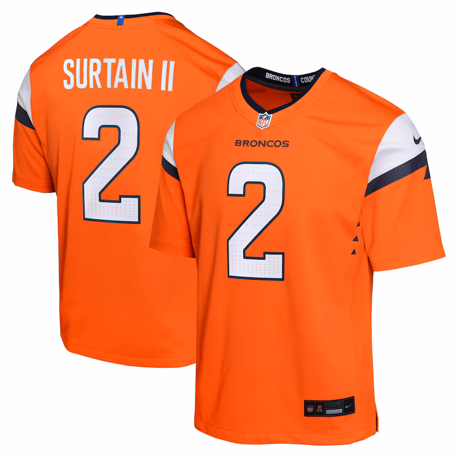 Youth Denver Broncos Patrick Surtain II Nike Orange Game Jersey