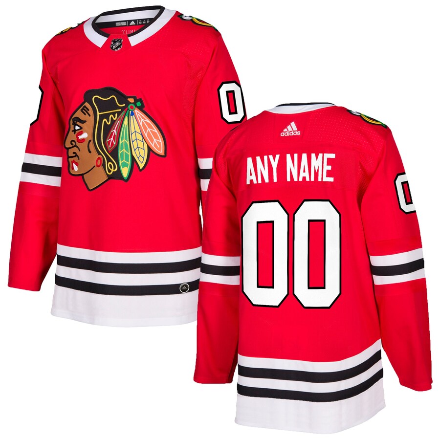 Men's Chicago Blackhawks adidas Red Authentic Custom Jersey