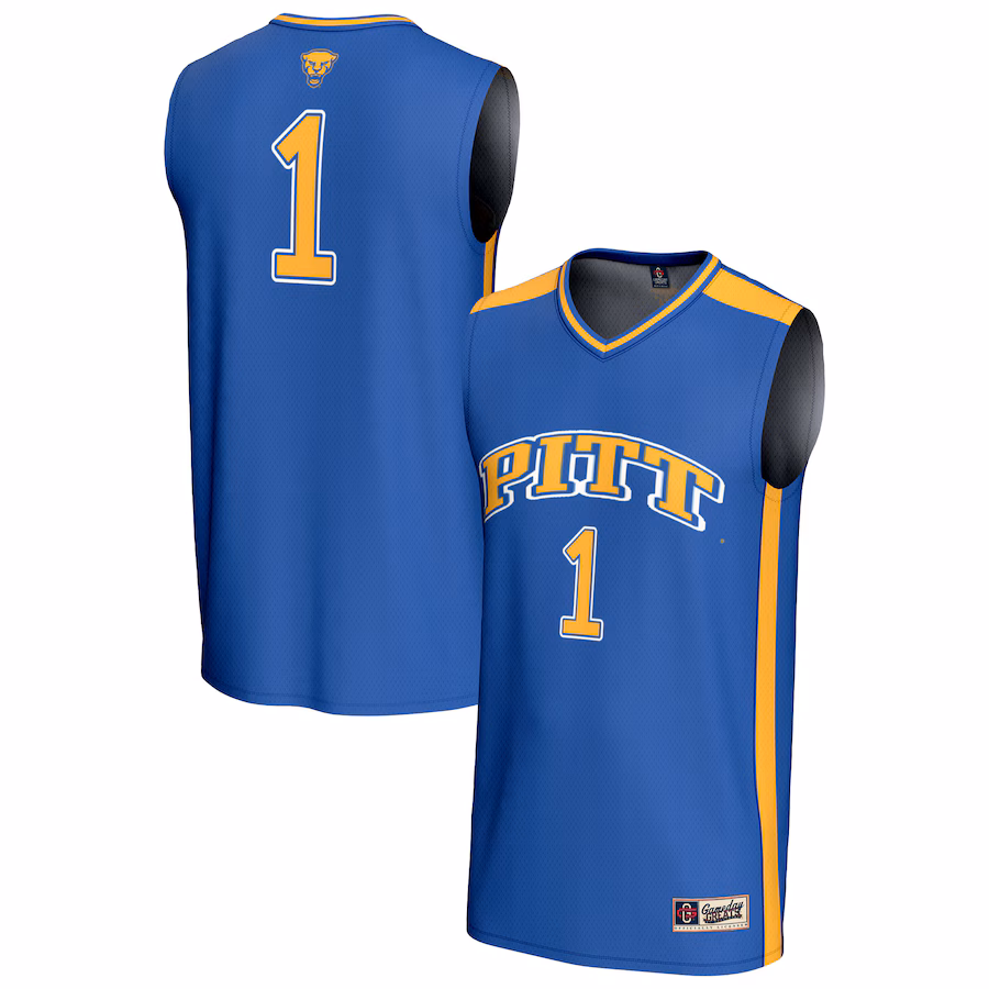 Youth GameDay Greats #1 Royal Pitt Panthers Lightweight Collegiate Basketball Fashion Jersey