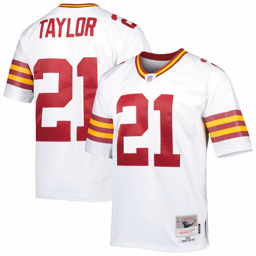 Men's Washington Commanders Sean Taylor Mitchell & Ness White Big & Tall 2007 Legacy Retired Player Jersey