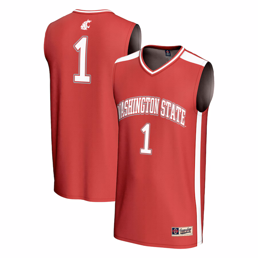 Unisex GameDay Greats #1 Crimson Washington State Cougars Lightweight Collegiate Basketball Fashion Jersey