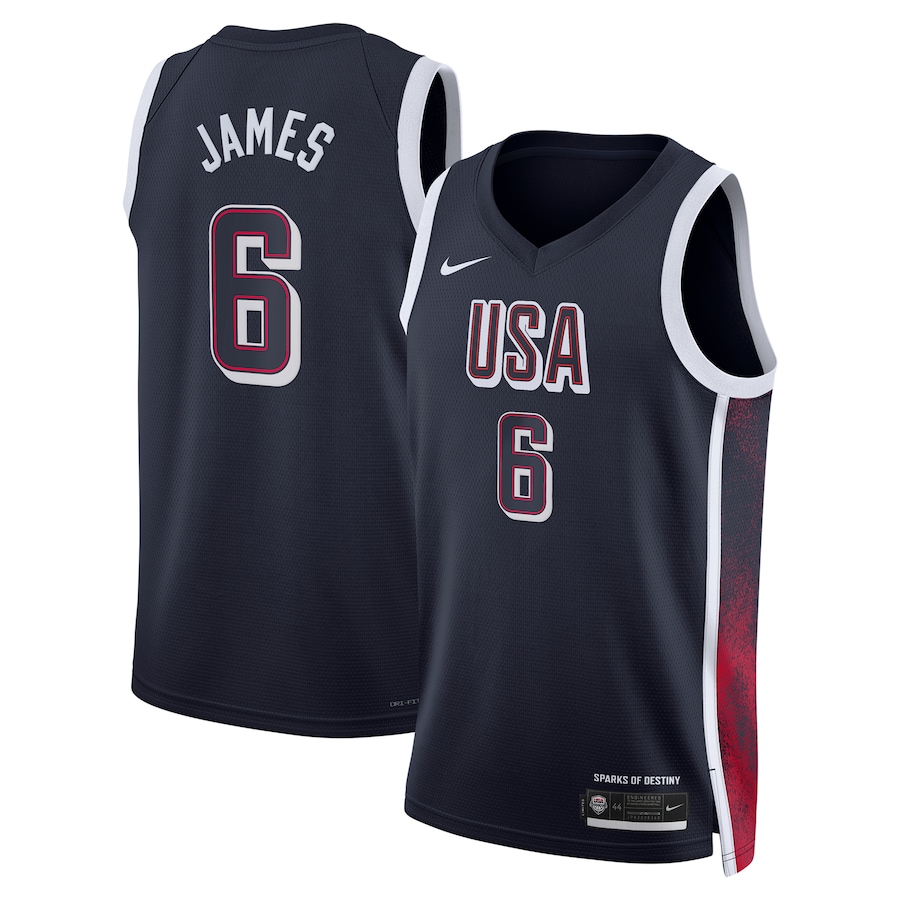 Unisex Men's USA Basketball LeBron James Nike Navy 2024 Swingman Player Jersey