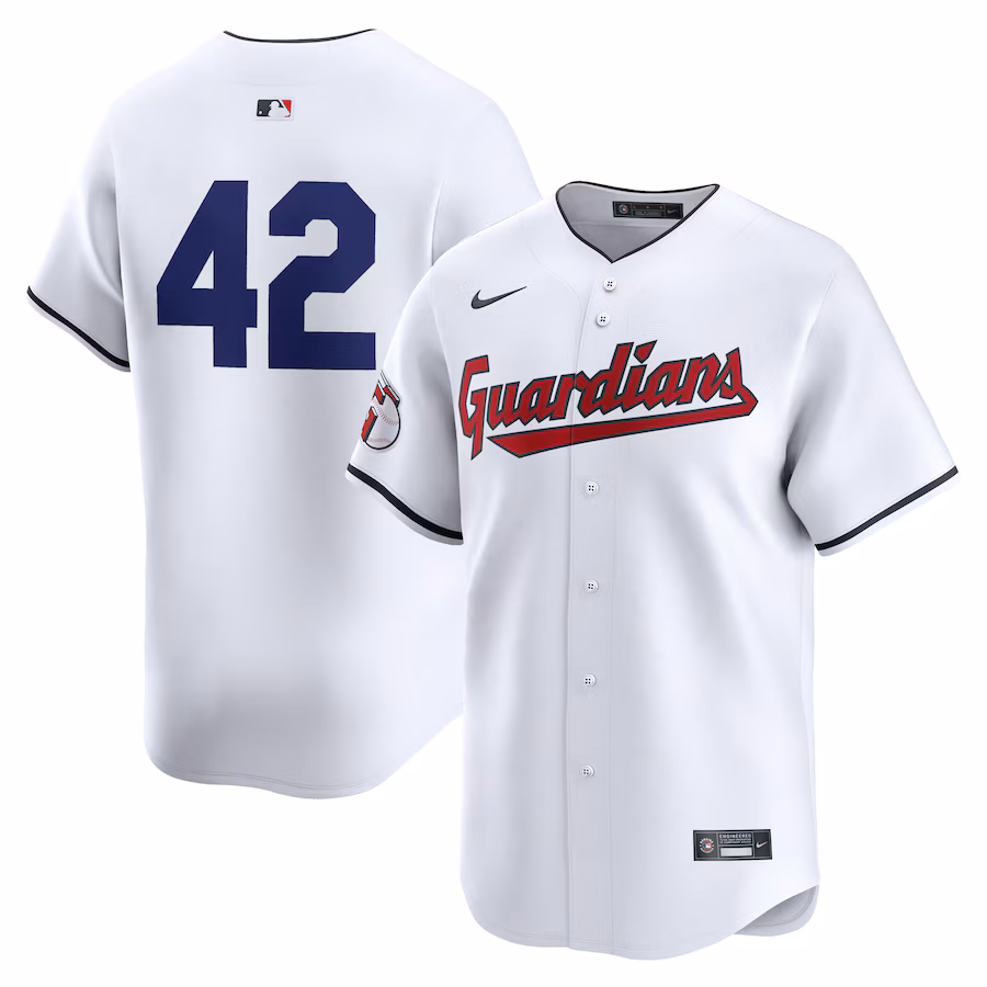 Men's Cleveland Guardians  Nike White 2024 Jackie Robinson Day Home Limited Jersey