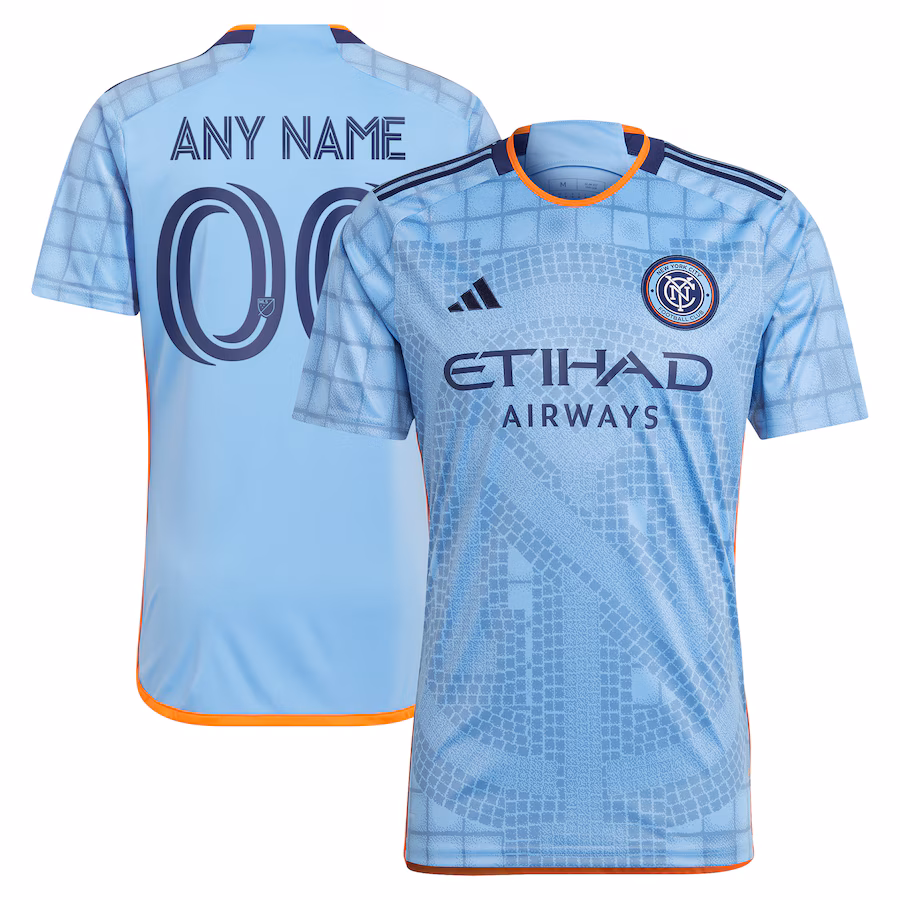 Men's New York City FC adidas Light Blue 2023 The Interboro Kit Replica Custom Jersey