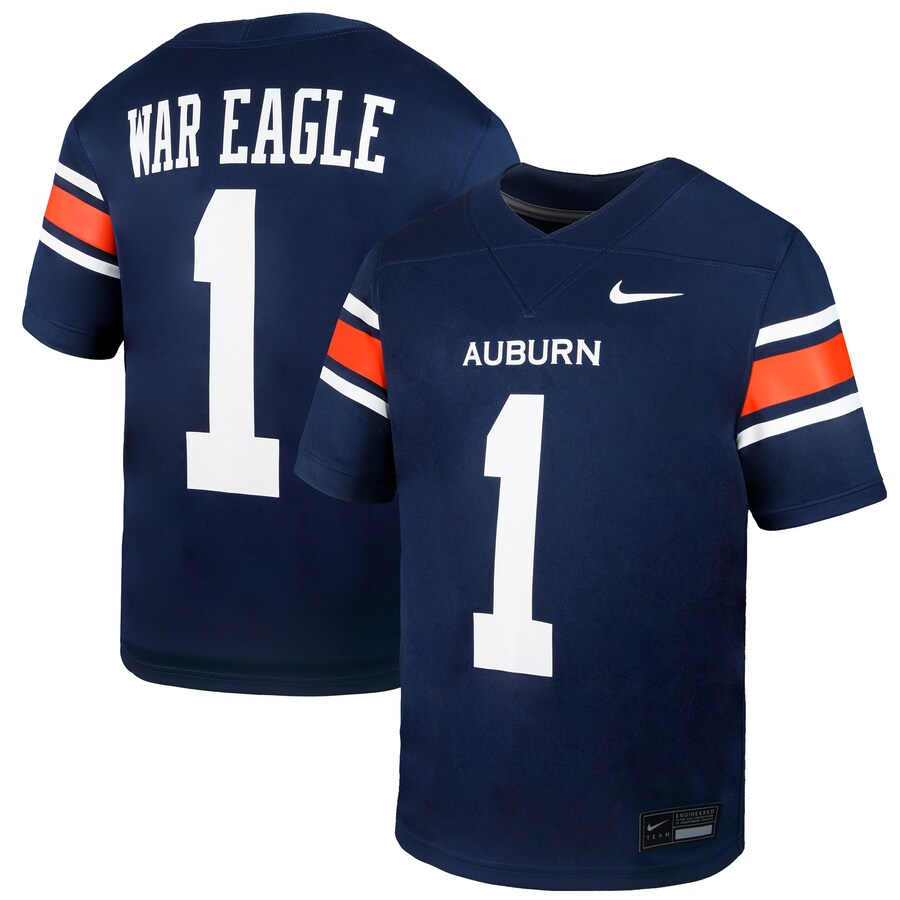 Youth Nike #1 Navy Auburn Tigers  Untouchable Replica Game Jersey