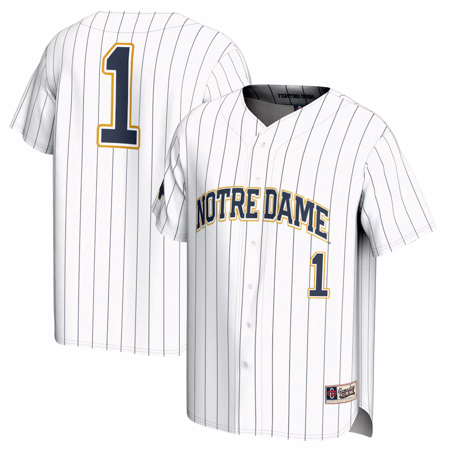 #1 Notre Dame Fighting Irish GameDay Greats Youth Lightweight Baseball Jersey - White