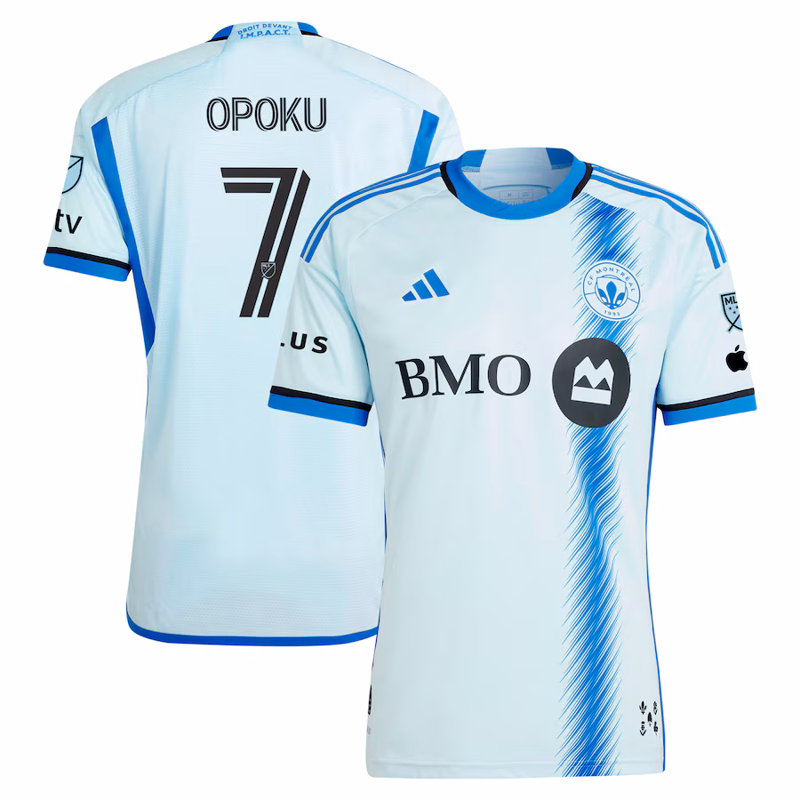Men's CF Montreal Kwadwo Opoku adidas Light Blue 2024 La Main Authentic Player Jersey