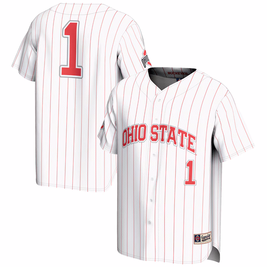 Men's GameDay Greats #1 White Ohio State Buckeyes Lightweight Baseball Jersey
