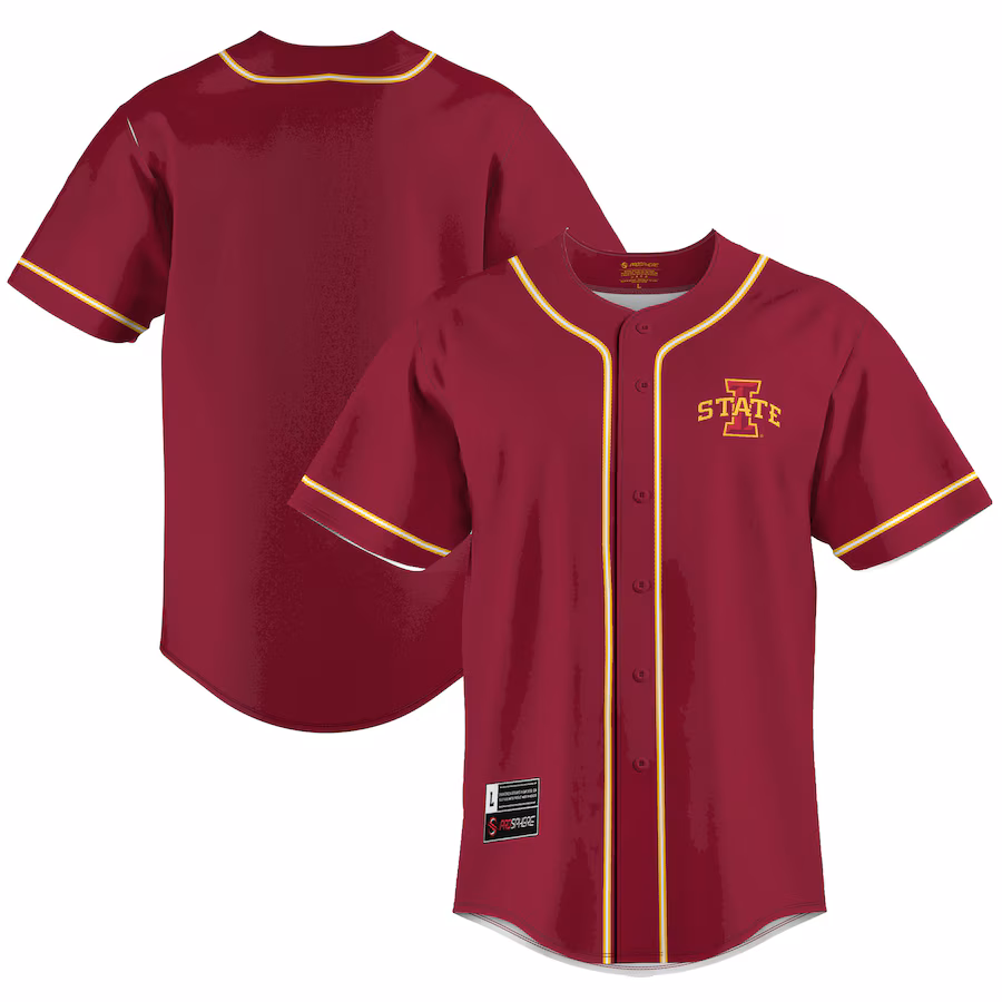 Men's GameDay Greats  Cardinal Iowa State Cyclones  Lightweight Baseball Jersey