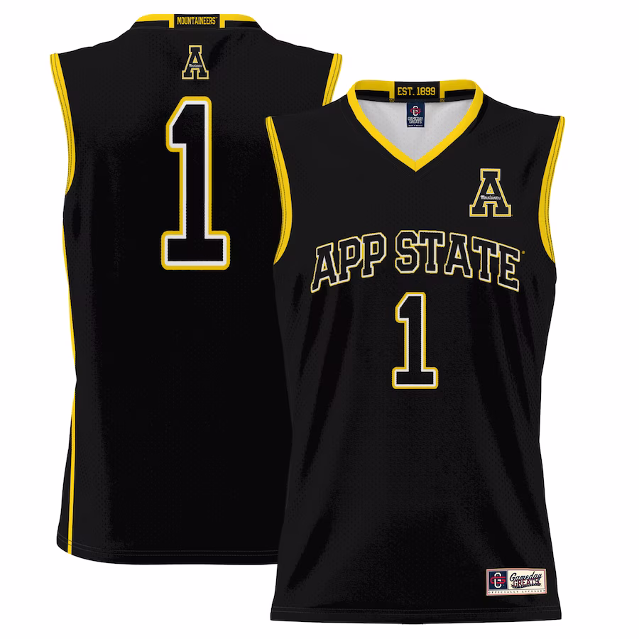 #1  Appalachian State Mountaineers GameDay Greats  Lightweight Basketball Jersey - Black