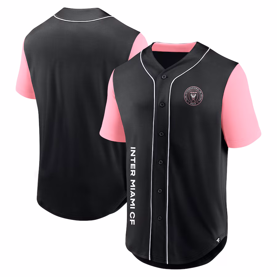Men's Inter Miami CF Fanatics Black Balance Fashion Baseball Jersey